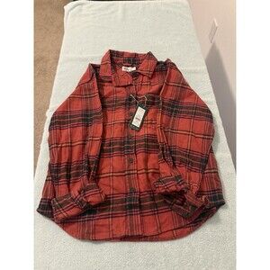 Alpine Design Women’s S Red Bison Plaid Midweight Flannel Shirt NWT